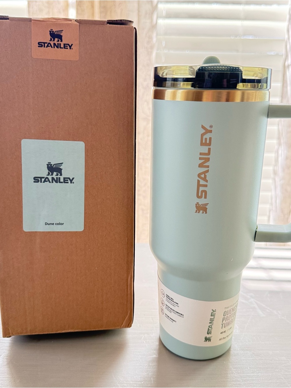 NEW IN BOX Stanley 40 oz Quencher ProTour Flip Straw Tumbler Dune Color